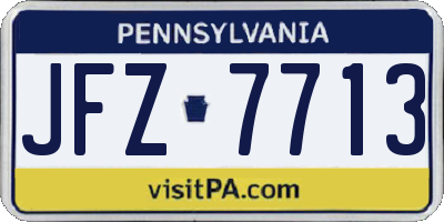 PA license plate JFZ7713