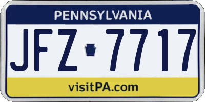 PA license plate JFZ7717