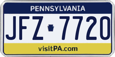 PA license plate JFZ7720