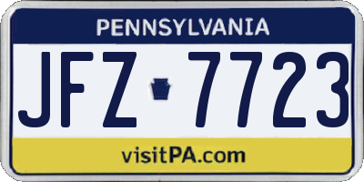 PA license plate JFZ7723