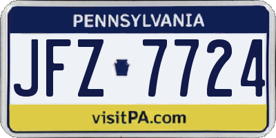 PA license plate JFZ7724