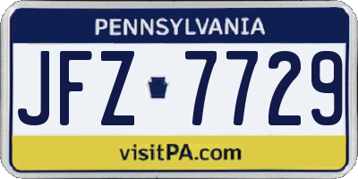 PA license plate JFZ7729