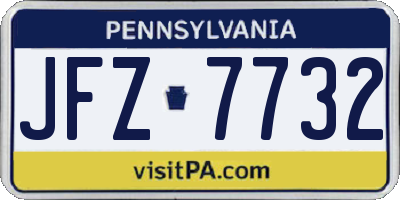 PA license plate JFZ7732