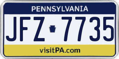 PA license plate JFZ7735