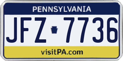PA license plate JFZ7736
