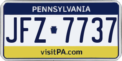 PA license plate JFZ7737