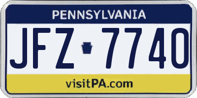 PA license plate JFZ7740