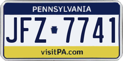 PA license plate JFZ7741