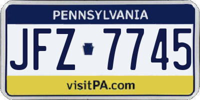PA license plate JFZ7745