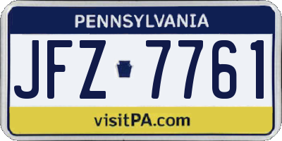 PA license plate JFZ7761