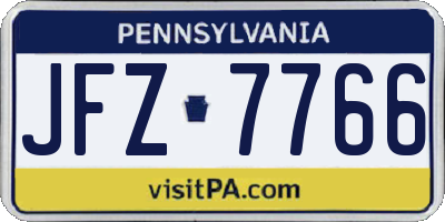 PA license plate JFZ7766