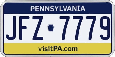 PA license plate JFZ7779