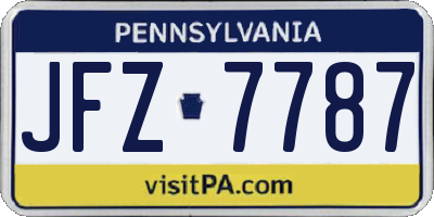 PA license plate JFZ7787