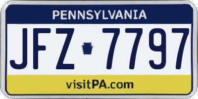 PA license plate JFZ7797