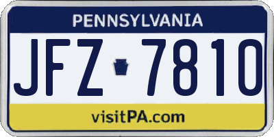 PA license plate JFZ7810