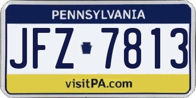 PA license plate JFZ7813