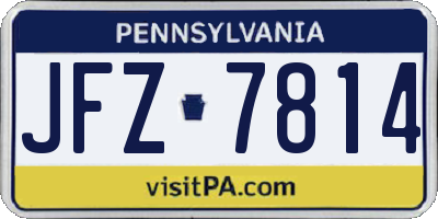 PA license plate JFZ7814