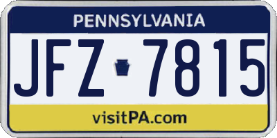 PA license plate JFZ7815