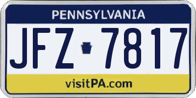 PA license plate JFZ7817