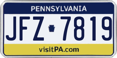 PA license plate JFZ7819