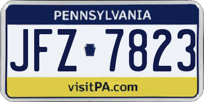 PA license plate JFZ7823