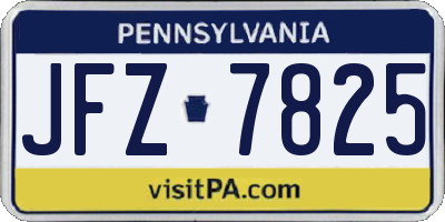 PA license plate JFZ7825