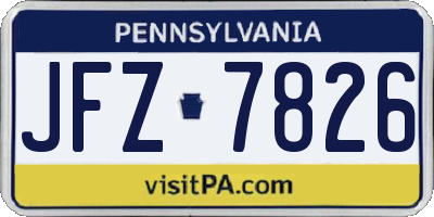 PA license plate JFZ7826