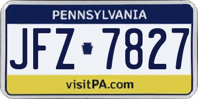 PA license plate JFZ7827