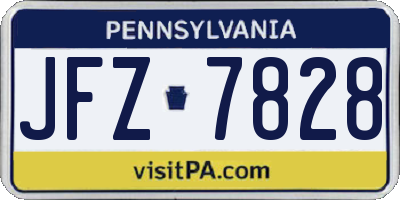 PA license plate JFZ7828