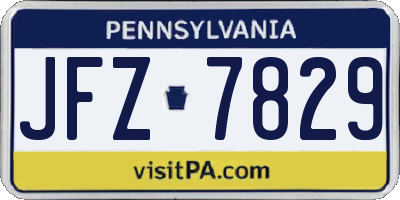 PA license plate JFZ7829