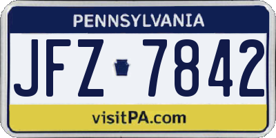 PA license plate JFZ7842