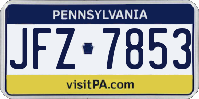PA license plate JFZ7853