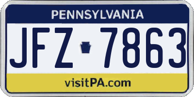 PA license plate JFZ7863