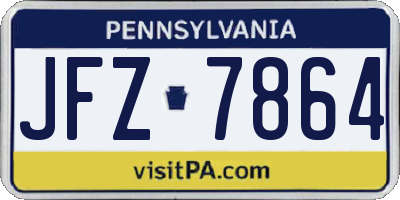 PA license plate JFZ7864