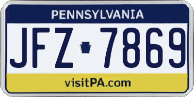 PA license plate JFZ7869