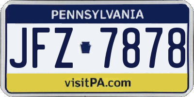 PA license plate JFZ7878