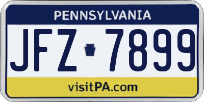 PA license plate JFZ7899