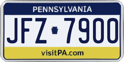 PA license plate JFZ7900