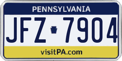 PA license plate JFZ7904
