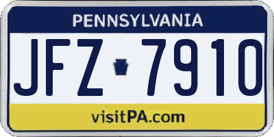 PA license plate JFZ7910