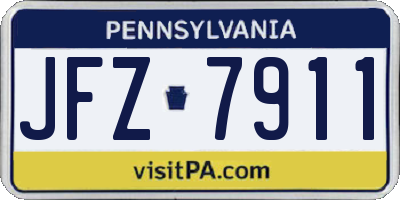 PA license plate JFZ7911