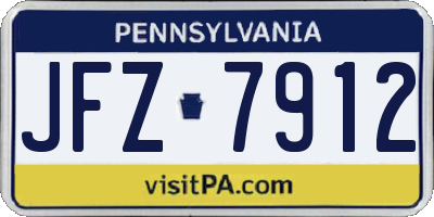 PA license plate JFZ7912