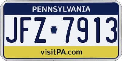 PA license plate JFZ7913