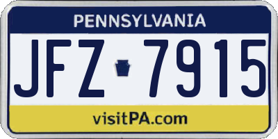 PA license plate JFZ7915