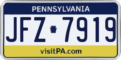 PA license plate JFZ7919