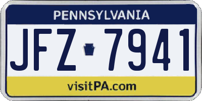 PA license plate JFZ7941