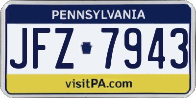 PA license plate JFZ7943