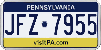 PA license plate JFZ7955