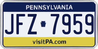 PA license plate JFZ7959