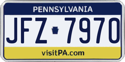 PA license plate JFZ7970